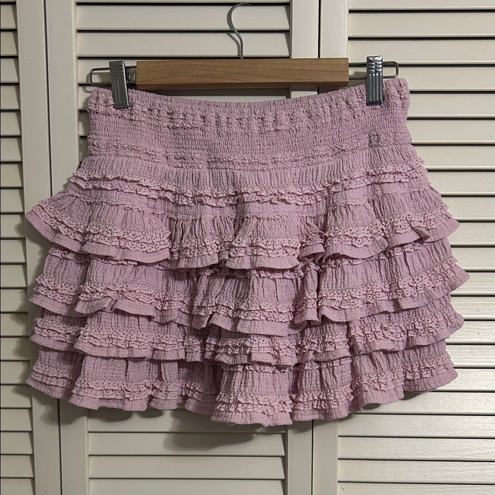 Day and Moon Pink Ruffled Skort